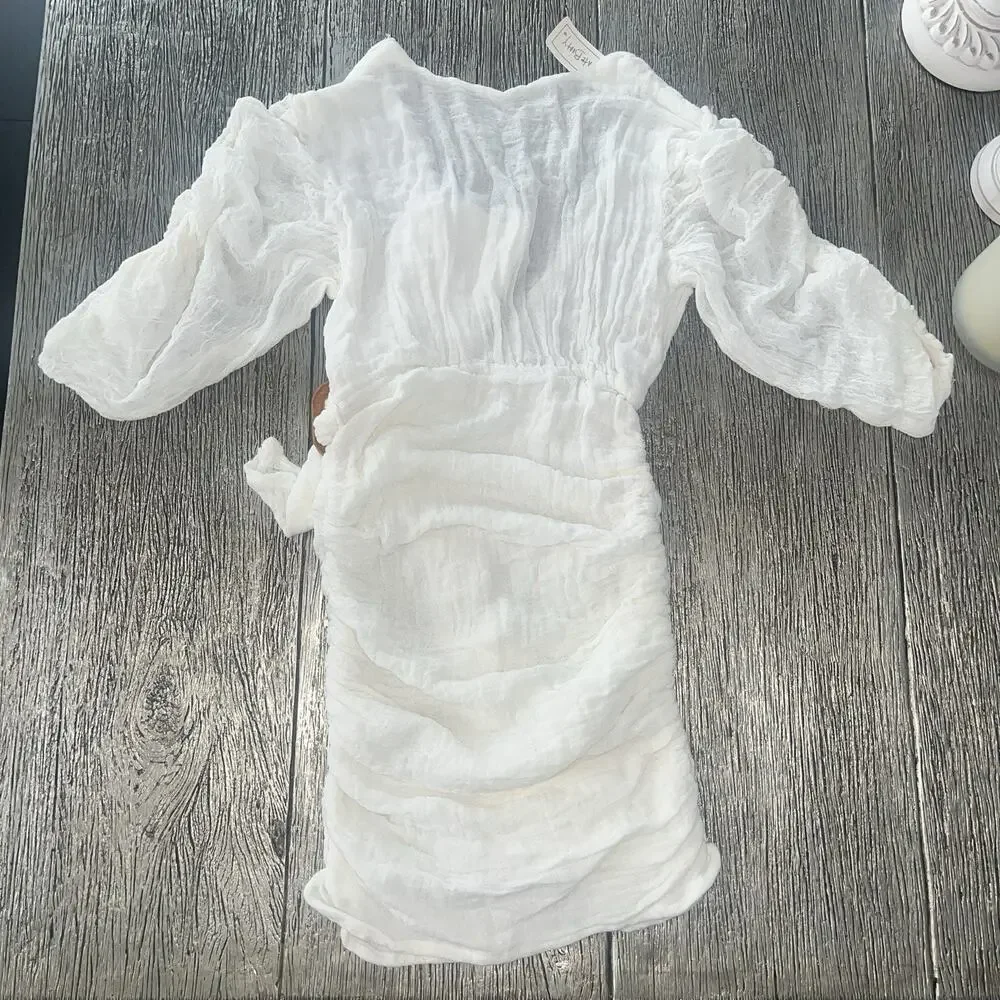 Jens Pirate Booty Hillview Midi Dress Gauze White Boho Revolve XS/S NWT $202 - Picture 8 of 9